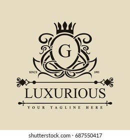 Luxury Logo template in vector for Restaurant, Royalty, Boutique, Cafe, Hotel, Heraldic, Jewelry, Fashion and other vector illustration