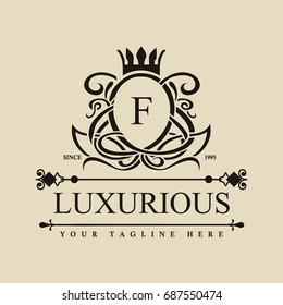 Luxury Logo template in vector for Restaurant, Royalty, Boutique, Cafe, Hotel, Heraldic, Jewelry, Fashion and other vector illustration