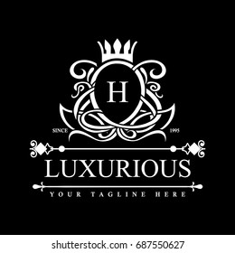 Luxury Logo template in vector for Restaurant, Royalty, Boutique, Cafe, Hotel, Heraldic, Jewelry, Fashion and other vector illustration