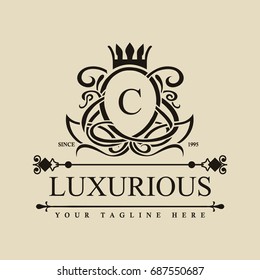 Luxury Logo template in vector for Restaurant, Royalty, Boutique, Cafe, Hotel, Heraldic, Jewelry, Fashion and other vector illustration