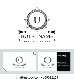 Luxury Logo template in vector for Restaurant, Royalty, Boutique, Cafe, Hotel, Heraldic, Jewelry, Fashion and other vector illustration with visiting card design.