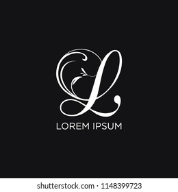 Luxury logo with uppercase L letter with black background