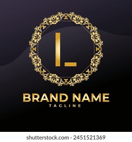 Luxury Logo Vector With Company name in a circle. Logos for fashion, flower, beauty business. Latter l Logo .