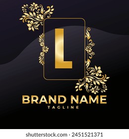 Luxury Logo Vector With Company name in a circle. Logos for fashion, flower, beauty business. Latter l Logo .