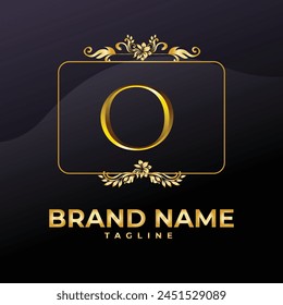 Luxury Logo Vector With Company name in a circle. Logos for fashion, flower, beauty business. Latter O Logo .