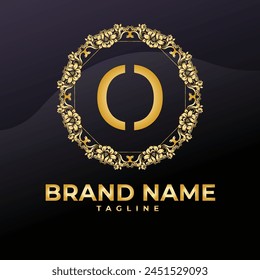 Vector con logotipo de lujo con el nombre de la empresa en un círculo. Logotipos para negocios de moda, flores, belleza. Logotipo de Latter O .