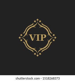luxury logo in vector illustration. VIP.