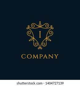 Luxury I logo. It will be used for 
Restaurant,Royalty,Boutique,Cafe,Hotel, Heraldic, Jewelry, Fashion, royal, spa,vintage,floral, ornament, jewelry,antique,wedding.
Great for luxury & royal service.
