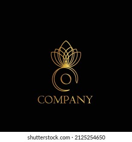luxury logos. a gold colored logo design with abstract monogram and black letters and background