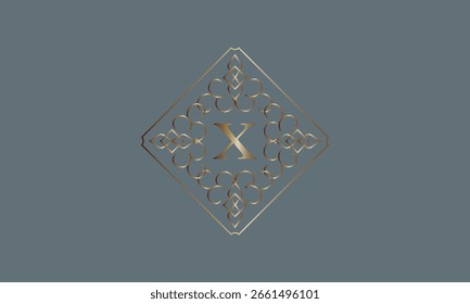 Luxury logos with monogram letter X in the center. Premium monogram. Elegant design for business, company logo, restaurant, heraldry, hotel, boutique.