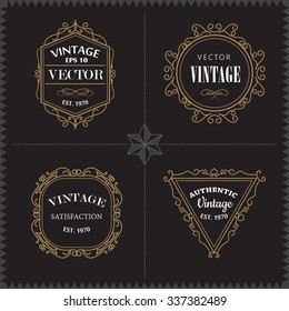 Luxury Logos Set template vintage badge frame flourishes elegant