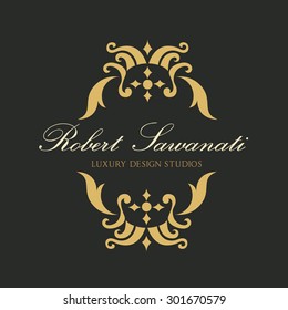Luxury Logos template flourishes calligraphic elegant ornament lines. Business sign, identity vector illustration