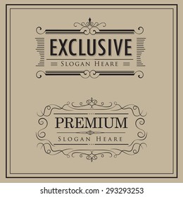 Luxury logos template vintage calligraphy elegant