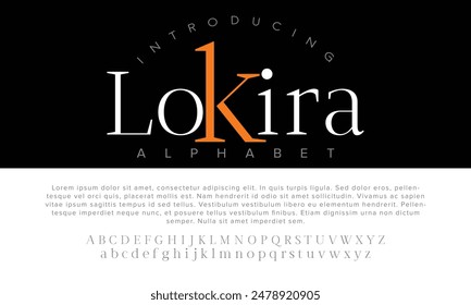 Luxury Lokira alphabet letters font for logo