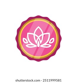 Luxury Lotus Badge Vector Illustration
