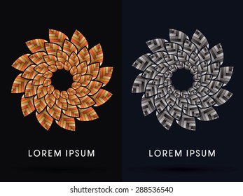 Luxury Lotus, designed using gold and silver colors, graphic, vector.