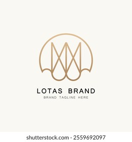 luxury lotus flower beauty spa logo design. lotus line art logo design minimal style

