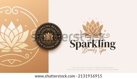 luxury lotus flower beauty spa logo design