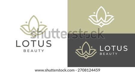Luxury lotus flower logo template. Lotus beauty logo design vector illustration.