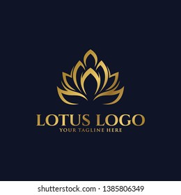 Luxury Lotus Flower Logo Vector