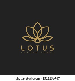 luxury lotus flower logo in vector