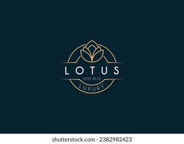 Luxury lotus flowers logo. Jewelry logo design.