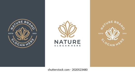 luxury lotus linear logo design inspiration