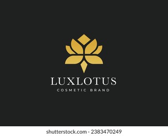 Plantilla de logotipo de Lotus de lujo y editable