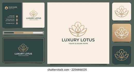 luxury Lotus logo template. line art style abstract logo lotus , floral , flower , nature.