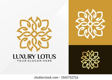 Luxury Lotus Logo Vector Design. Brand Identity emblem, designs concept, logos, logotype element for template.