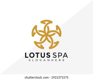Luxury Lotus Spa Logo Design. Creative Idea logos designs Vector illustration template