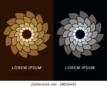 Luxury Lotus, wheel, spin, windmill, designed using gold and silver colors tone, graphic, vector.