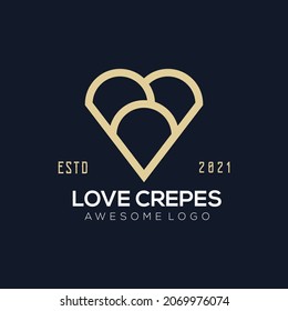 Ilustración del logotipo de crepes de lujo para su empresa