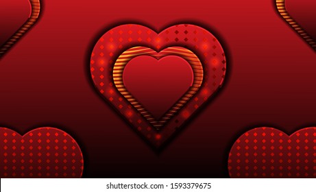 luxury love heart background, with glitter gold texture for love themes and Valentine's Days