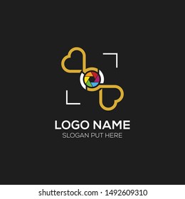 Luxury love photography logo design template