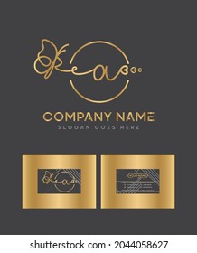 A luxury lovely and stunning script type A logo and business card template