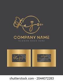 A luxury lovely and stunning script type J logo and business card template