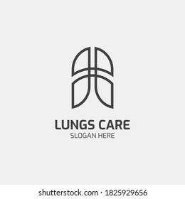 Luxury Lungs Care Logo Line suitable for organization, company, or community logo that concern on lungs care issue