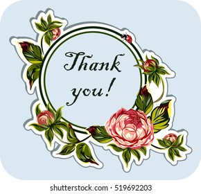 Luxury, lush flowers, postcard, sticker