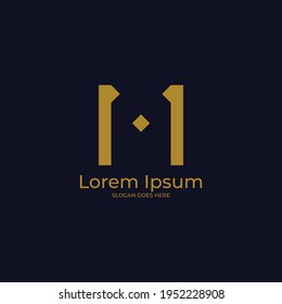 Vector de logotipo de letra M de lujo