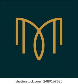 Diseño de logotipo M de lujo. Conveniente para el spa, cosmético, resort, apartamento