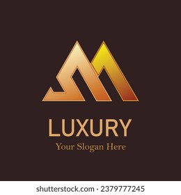 Concepto vectorial de diseño de logotipo M de lujo