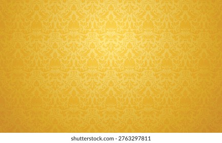 Luxury malay pattern golden background vector illustration malay element pattern bright yellow gold theme