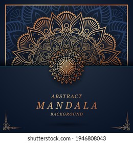 mandala de lujo con un fondo abstracto. Diseño decorativo de mandala para tarjeta, cubierta, impresión, afiche, pancarta, folleto, invitación