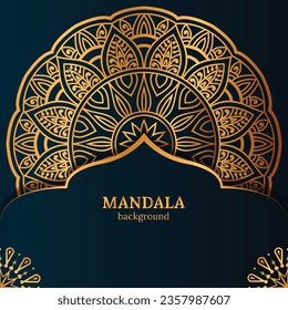 mandala de lujo con un fondo abstracto. Diseño decorativo de mandala para cubierta, tarjeta, impresión, afiche, pancarta, folleto, invitación.
