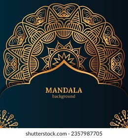 mandala de lujo con un fondo abstracto. Diseño decorativo de mandala para cubierta, tarjeta, impresión, afiche, pancarta, folleto, invitación.