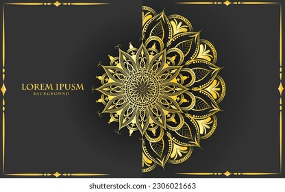Luxury mandala art background with golden pattern style. Decorative mandala art element for print, poster, cover, brochure, flyer, banner, meditation, yoga, wedding, henna, tattoo, vector art