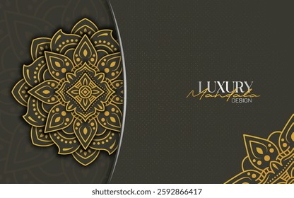 Luxury mandala art design template with minimalist background style