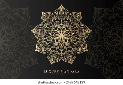 Vector de diseño de arte de lujo Mandala, diseño para un Fondo de pantalla Paint, Plantilla para invitación de decoración, tarjetas, boda, logotipos, cubierta, ilustración Vector EPS 10