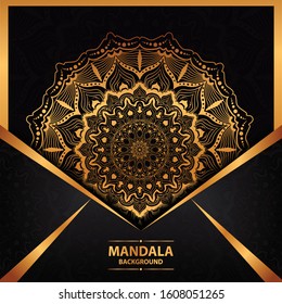 luxury mandala art with golden arabesque background arabic islamic east style